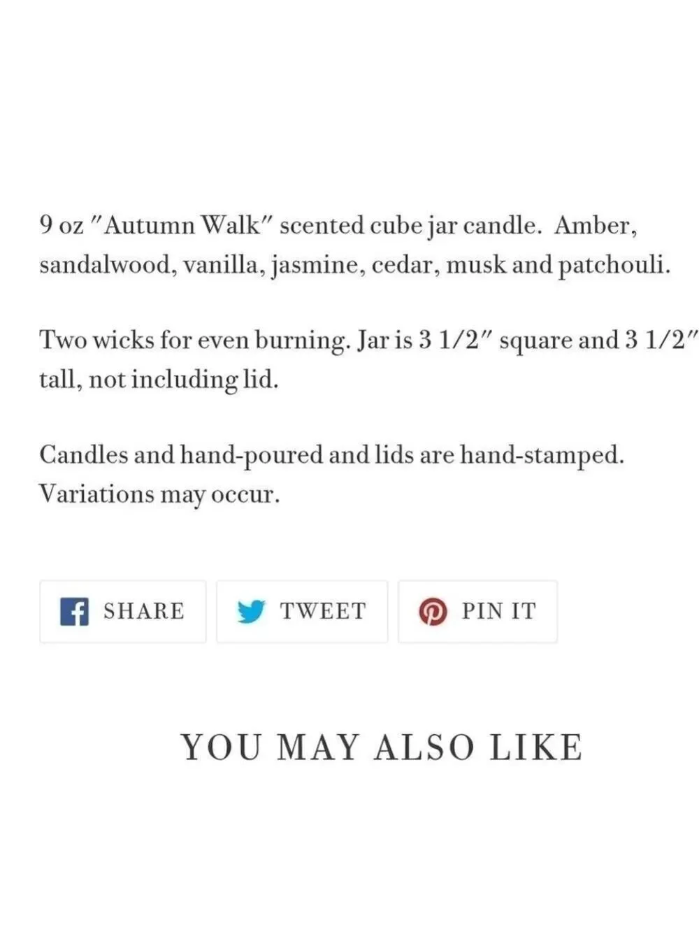 Canyon Creek Candle Co Autumn Walk Candle